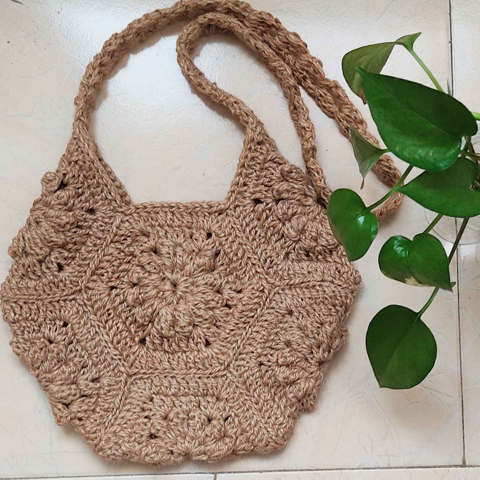 Handwoven Hemp Crochet Tote Bag – Market Model