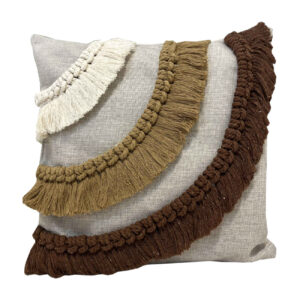 Boho Style Cushion Cover – Hemp with Macrame (Set of 2)
