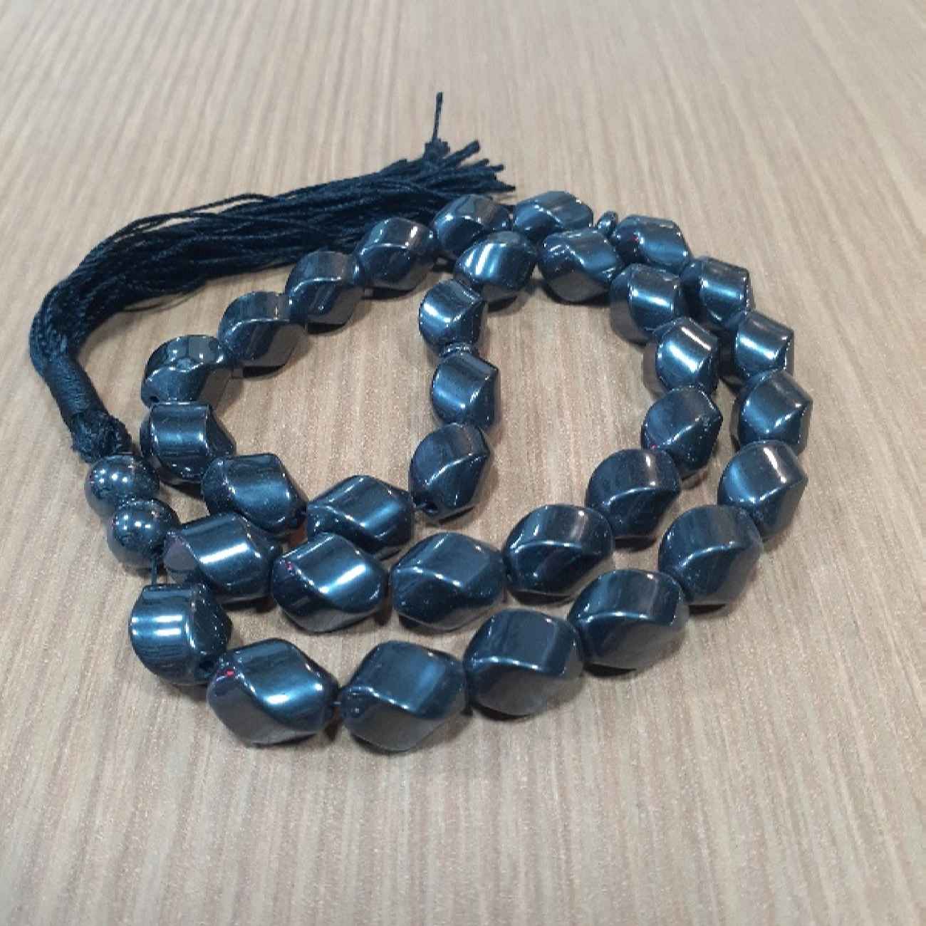Islamic Hematite Rosary Crafted with 33 Prayer Beads Tasbih Misbaha