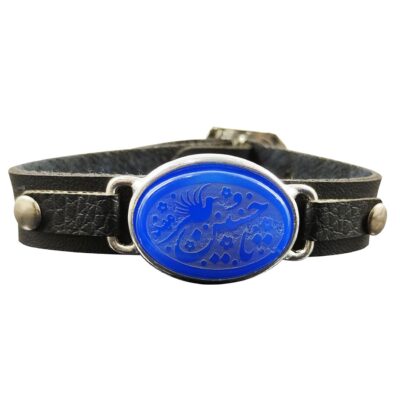 Men's Faux Leather Bracelet with Agate & Ya Hussain Design – Islamic Jewelry