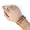 Islamic Leather Bracelet with Jade Stone for Men with Ayatul Kursi