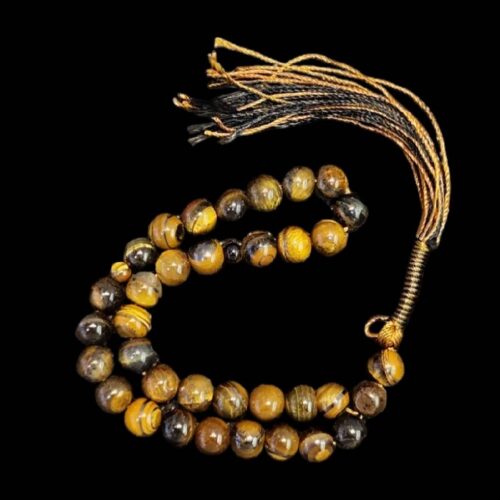 Islamic Tiger Eye Rosary Crafted with 33 Prayer Beads Tasbih