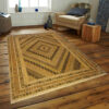 Brown Geometric Kilim Rug from Sirjan - Authentic Handwoven Persian Wool