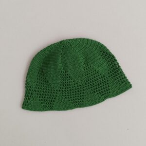 Knitted Turkish Kufi Taqiyah – Muslim Headwear Hat in Green