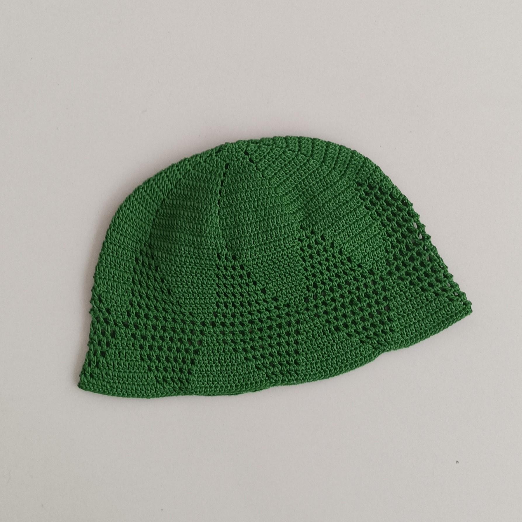Knitted Turkish Kufi Taqiyah – Muslim Headwear Hat in Green