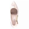 Natural Leather Pump Heels for Women with Snake Print Design