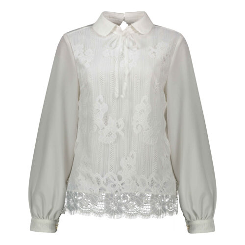 Women's Floral Long Sleeve Blouse in Crepe with Elegant Casual Style