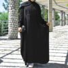 Loose Fit Abaya for Muslim Women in Black