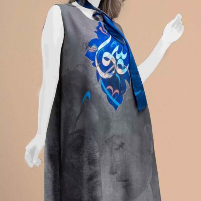 Women's Relaxed Fit Dress with Persian Calligraphy Design for Artistic Casual and Everyday Wear