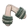 Macrame Boho Chic Flat Slippers for Women Model Handmade