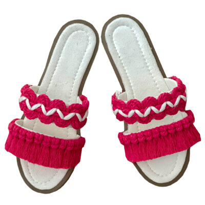 Macrame Flat Slippers for Women Handmade Model Delban