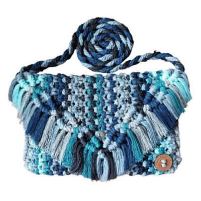 Macrame Sling Bag Handwoven for Women Model Ocean