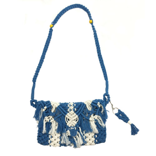 Macrame Sling Bag for Women Handwoven in White