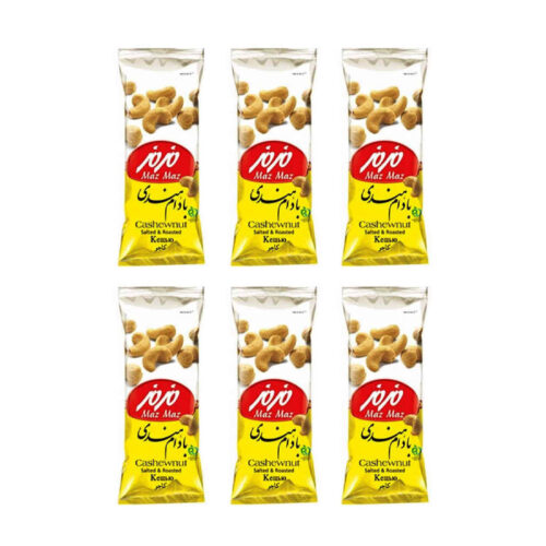 Maz Maz Salted Roasted Whole Cashews, Creamy Nutty Crunchy Snack, 30g x 6 Pack