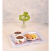 Lightweight Melamine Serving Tray - Rectangular Tea Kettle Pattern Tray