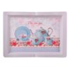 Lightweight Melamine Serving Tray - Rectangular Tea Kettle Pattern Tray
