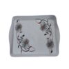 Durable Melamine Serving Tray - Rectangular Floral Table Setting Tray