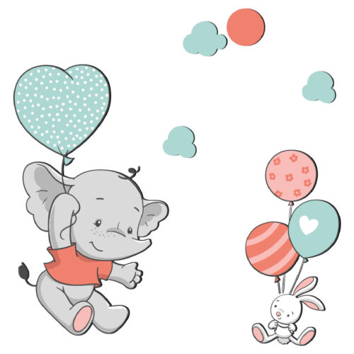 MDF Elephant Nursery Wall Decals – Cute Baby Room Design