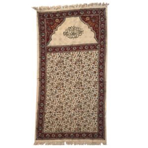 Persian Block Print Prayer Mat Janamaz Sajadah Kalamkari Floral