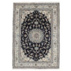 Hand-Knotted Persian Birjand Rug (Lachak Toranj Floral Medallion) - Black Wool