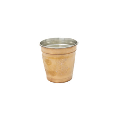 Persian Copper Cup - Handcrafted with Handle for Cold Drinks - Hammered Darius