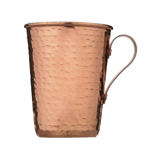 Persian Copper Cup - Handcrafted with Handle for Cold Drinks - Hammered Pack of 3