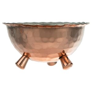 Persian Hammered Copper Footed Bowl – Model Roham