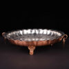 Persian Copper Footed Serving Tray - Traditional Hammered Model Nafiseh