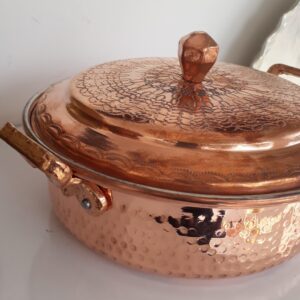 Persian Copper Sauté Pan – Hand-Hammered with Lid (Aidin Model)