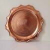 Persian Copper Serving Tray - Traditional Round Hammered Sun Design
