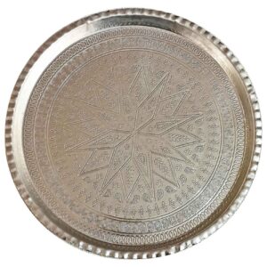 Persian Copper Serving Tray – Traditional Hammered Hand-Engraved Tray