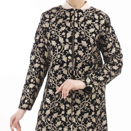 Elegant Persian Blazer Manto with Sequin Embroidery and Statement Style