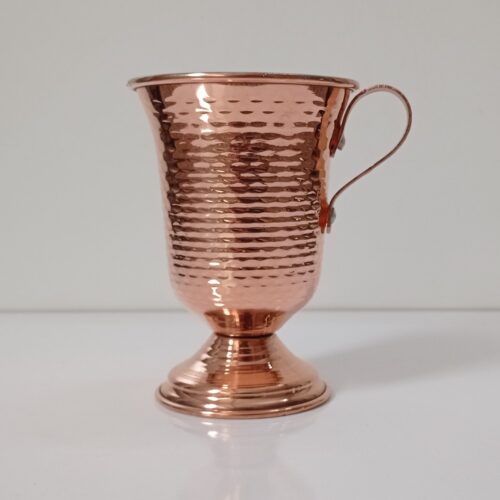 Persian Copper Cup - Handcrafted with Handle for Cold Drinks - Hammered Parastoo