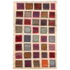 Genuine Handwoven Persian Geometric Gabbeh Rug - Checkered Cream Wool