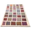 Genuine Handwoven Persian Geometric Gabbeh Rug - Checkered Cream Wool