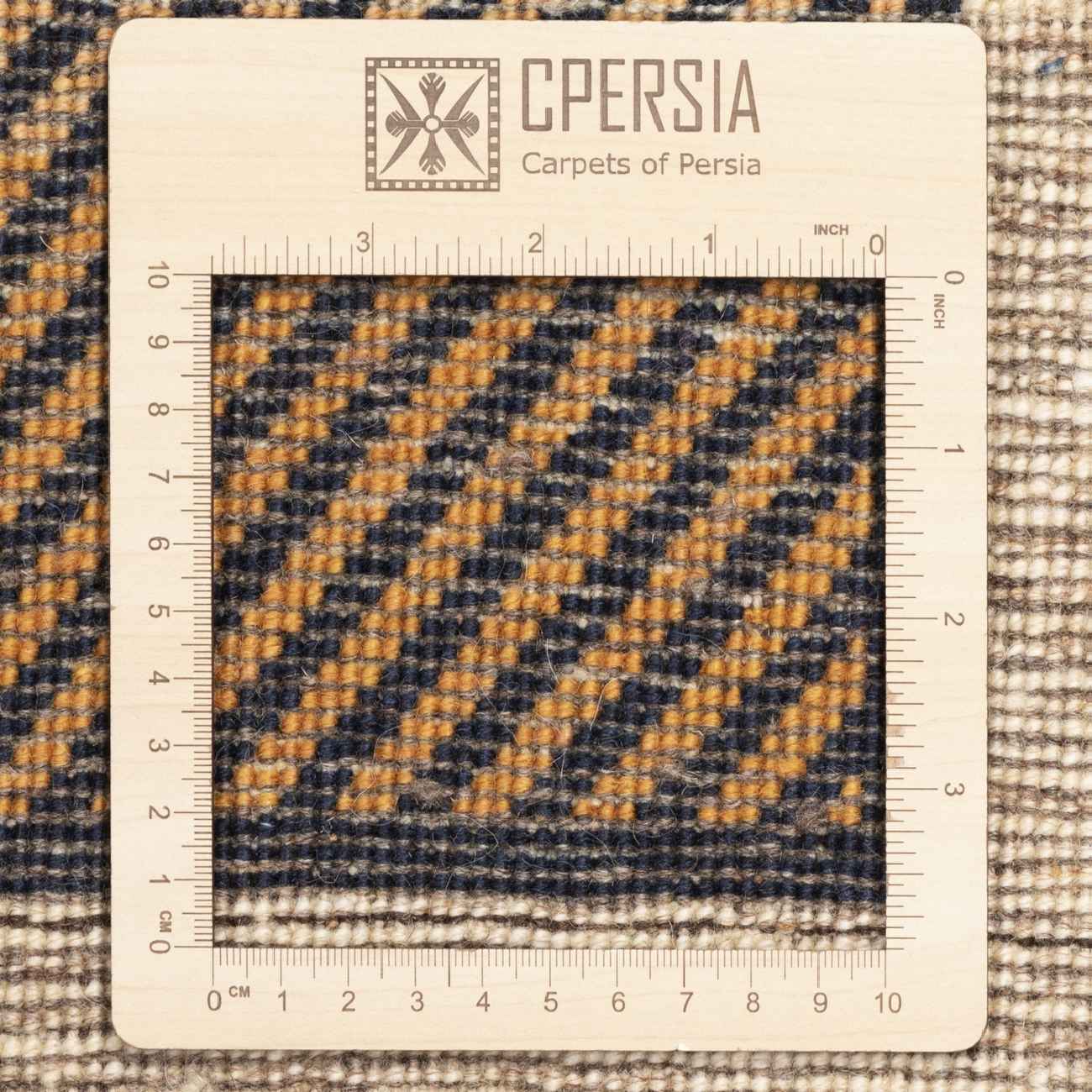 Genuine Handwoven Persian Geometric Gabbeh Rug – Checkered Cream Wool