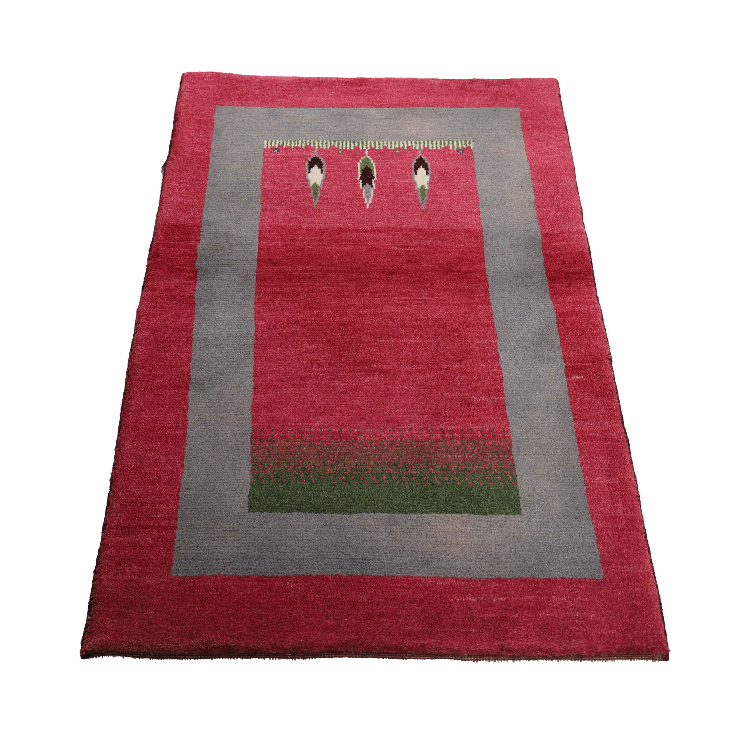 Genuine Handwoven Persian Tree of Life Gabbeh Rug – Bordered Red Wool