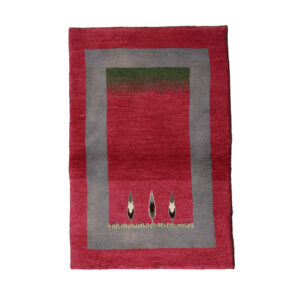 Genuine Handwoven Persian Tree of Life Gabbeh Rug – Bordered Red Wool