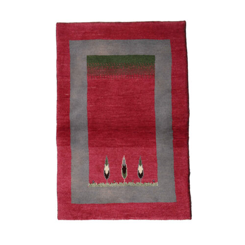 Genuine Handwoven Persian Tree of Life Gabbeh Rug - Bordered Red Wool