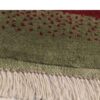 Handwoven Persian Minimalist Gabbeh Rug - Bordered Animal Motifs - Green Wool