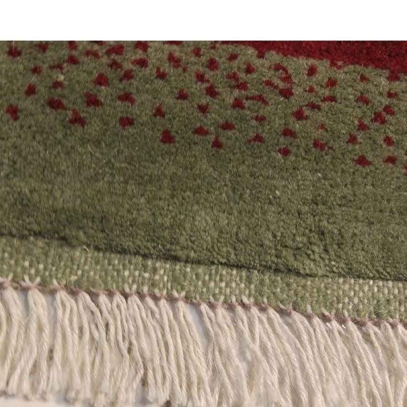Handwoven Persian Minimalist Gabbeh Rug – Bordered Animal Motifs – Green Wool
