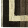 Handwoven Persian Geometric Gabbeh Rug - Bordered Brown Wool