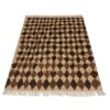 Handwoven Persian Kheshti Gabbeh Rug - Geometric Brown Wool