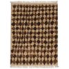 Handwoven Persian Kheshti Gabbeh Rug - Geometric Brown Wool