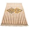 Handwoven Persian Striped Geometric Gabbeh Rug in Cream - Wool