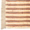 Handwoven Persian Striped Geometric Gabbeh Rug in Cream - Wool