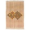 Handwoven Persian Striped Geometric Gabbeh Rug in Cream - Wool