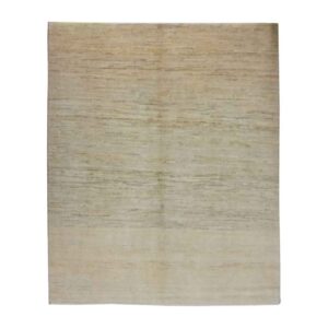 Handwoven Persian Minimalist Gabbeh Rug – Solid Cream Wool