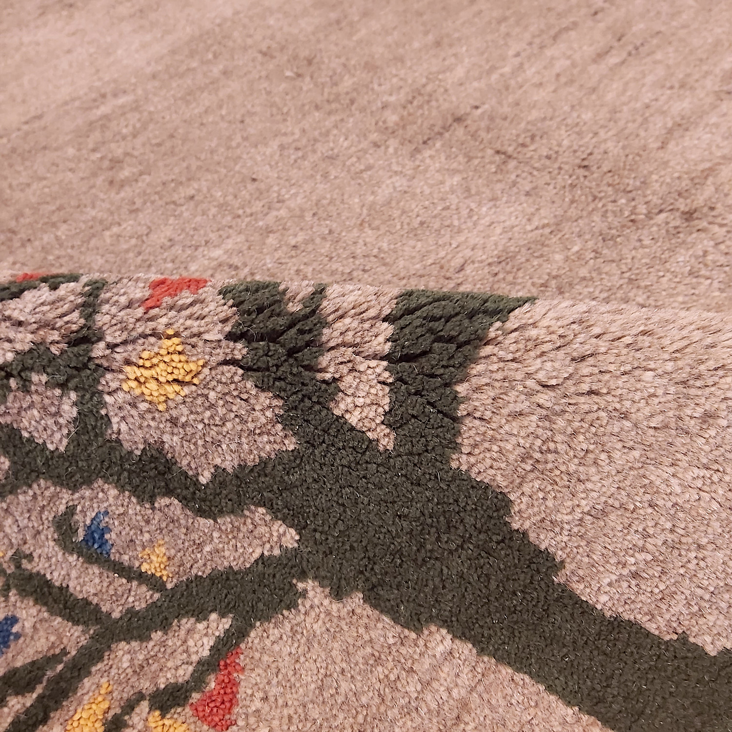 Handwoven Persian Tree of Life Gabbeh Rug in Brown – Wool Blend