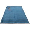 Authentic Handwoven Persian Minimalist Gabbeh Rug - Solid Navy Blue Wool